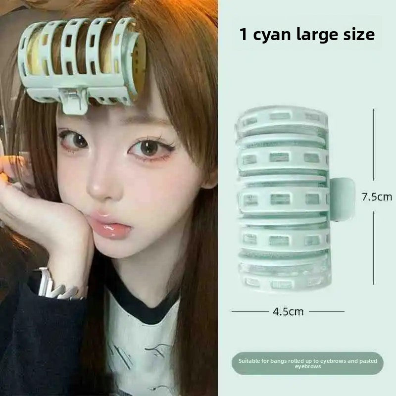 Candy Color Lazy Hair Curler Air Bangs Hair Curler Plastic Adhesive Girl Styling Tool Hair Roller Bangs Eight-Character Air Internet Celebrity Roll Bangs Artifact Hair Root Fluffy Clip Hollow Roller Hair Curler Artifact