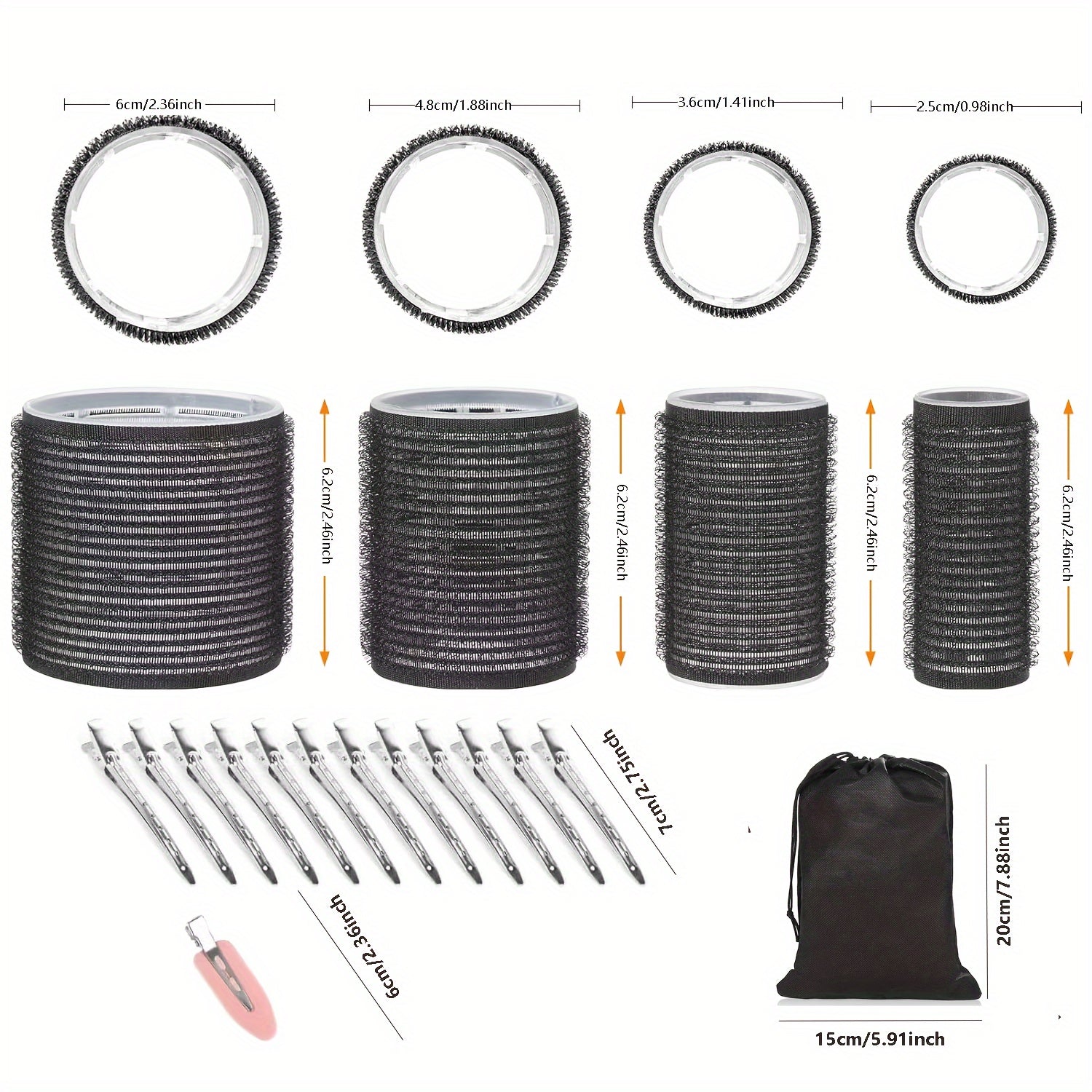 A 49pcs Curling Iron And Hair Clip Set, Suitable for Managing Various Styles Without Damaging The Hair
